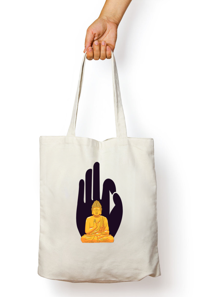 Unisex Zipper Tote Bag | Buddha - Inspired Design for Everyday Use