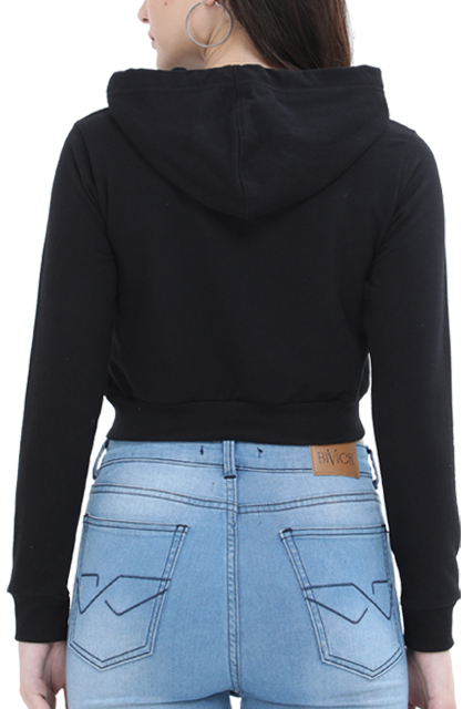 Stylish Full-Sleeve Crop Hoodie for Women – Comfort Meets Chic